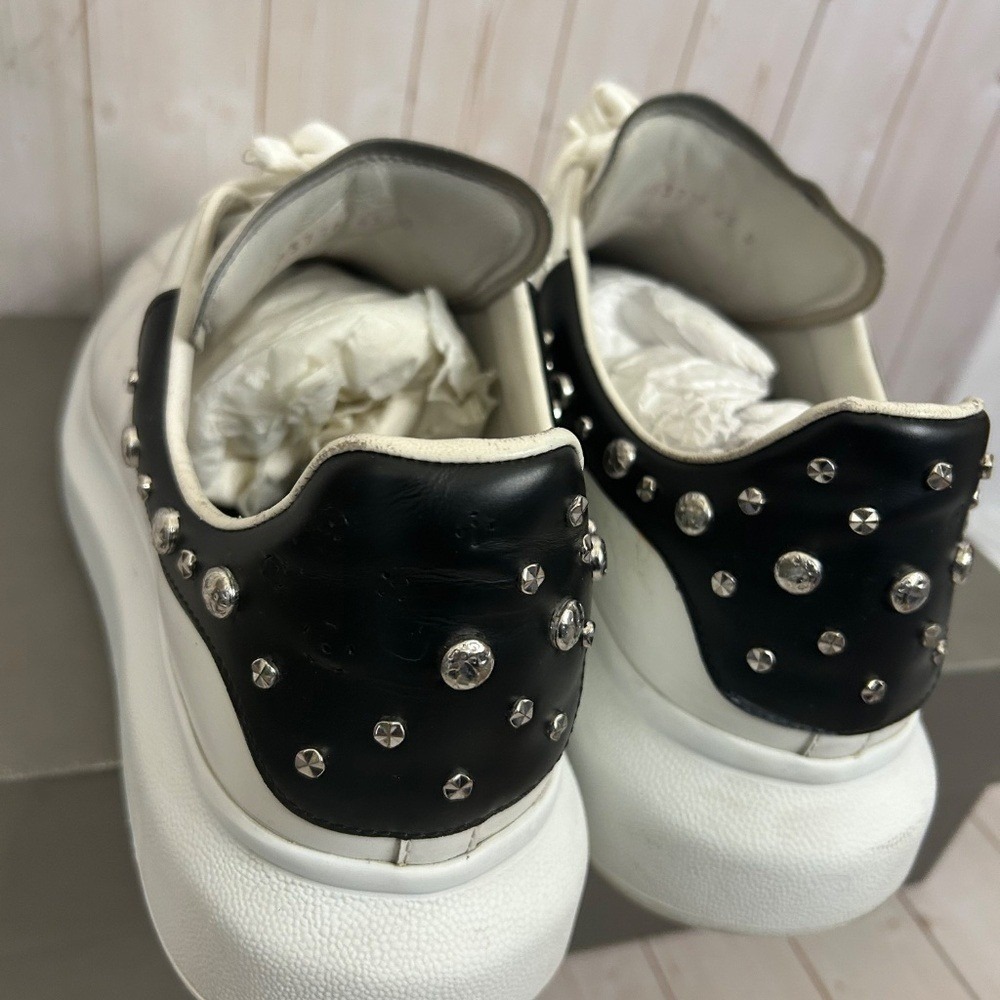 Alexander McQueen Studded Oversized Sneakers White Size 12 - Picture 5 of 13